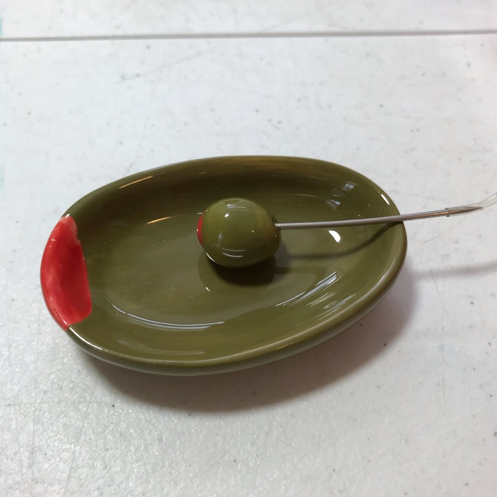 Small Ceramic Olive Dish/Pick RARE